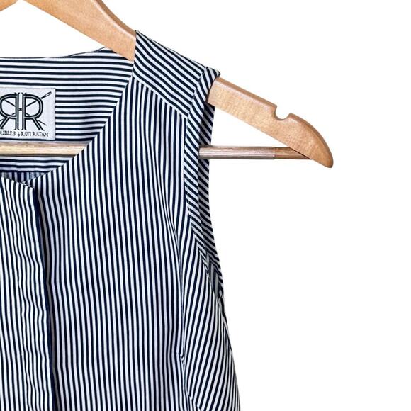 DOUBLE R by Ravi Ratan Custom Tailored Cotton Sleeveless Blouse Sz S/M - Picture 5 of 12